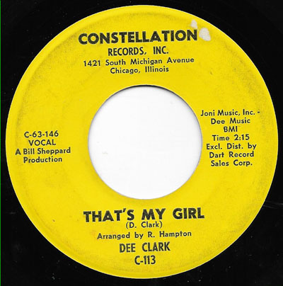 THAT'S MY GIRL, DEE CLARK YELLOW , CONSTELLATION - Northern Soul ...